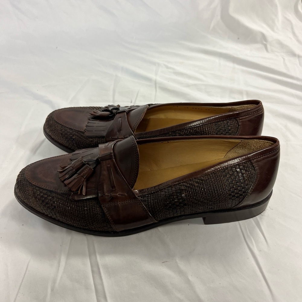 Johnston & Murphy Cellini Tassel Dress Loafers Brown Leather Mens Size 10.5 - Picture 2 of 7